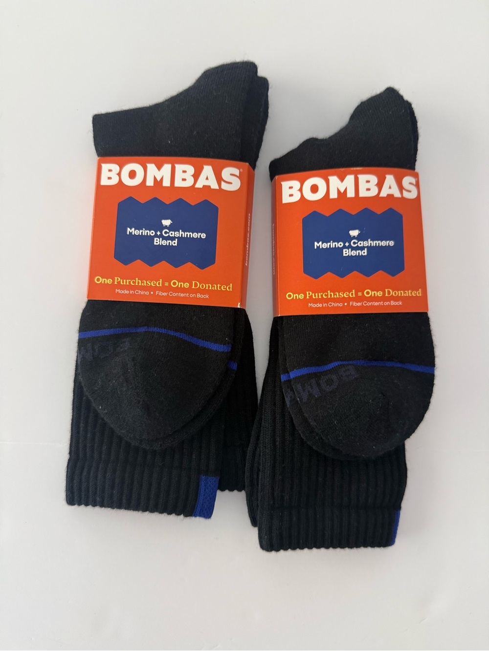 Bombas Men's Merino cashmere blend Black Casual Socks